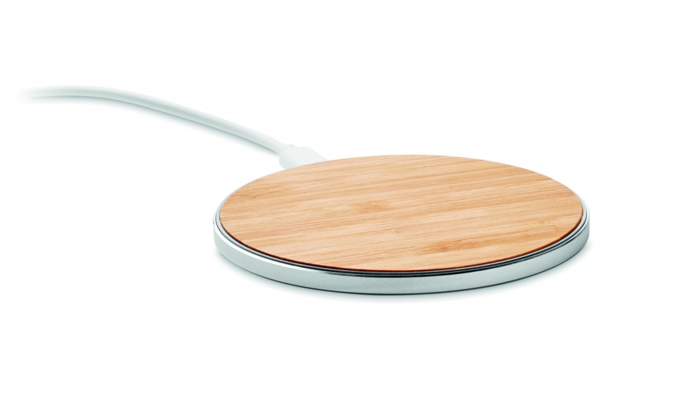 Logo trade advertising products image of: Bamboo wireless charger 10W DESPAD