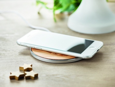 Logo trade advertising product photo of: Bamboo wireless charger 10W DESPAD