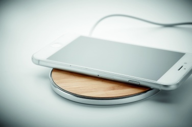 Logo trade corporate gifts picture of: Bamboo wireless charger 10W DESPAD