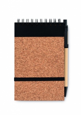 Logo trade promotional merchandise image of: A6 Cork notepad with pen