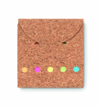 Logo trade promotional item photo of: Cork sticky note memo pad