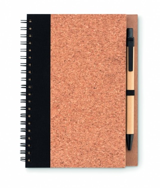 Logo trade advertising products image of: Cork notebook with pen