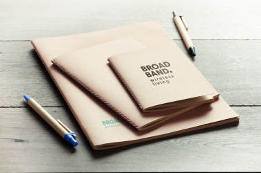 Logo trade promotional product photo of: A6 recycled notebook 80 plain