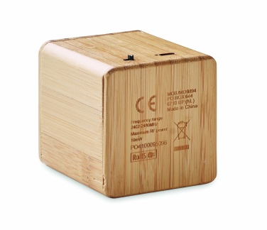 Logo trade promotional items image of: Bamboo wireless speaker