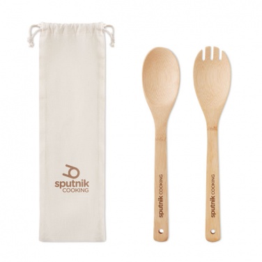 Logotrade promotional product picture of: Set bamboo utensils salad