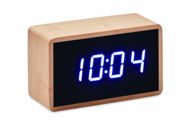 Logotrade promotional products photo of: LED alarm clock bamboo casing Düsseldorf