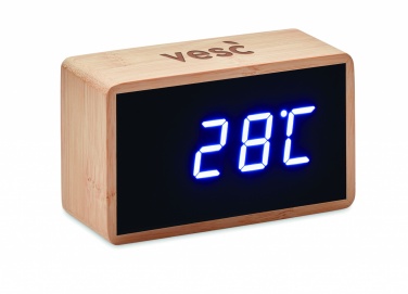 Logo trade promotional gifts picture of: LED alarm clock bamboo casing Düsseldorf