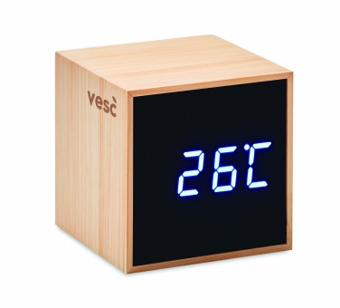 Logotrade promotional giveaways photo of: LED alarm clock bamboo casing Dortmund