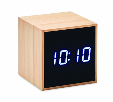 Logotrade corporate gifts photo of: LED alarm clock bamboo casing Dortmund