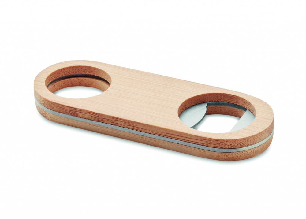 Logotrade promotional gift image of: Oval Bamboo bottle opener VALBAMPER