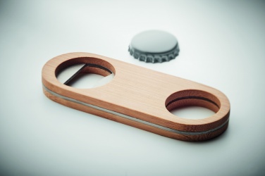 Logo trade advertising products picture of: Oval Bamboo bottle opener VALBAMPER