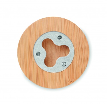 Logotrade promotional gift picture of: Bamboo bottle opener/ coaster DAKAI