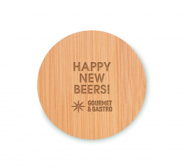 Logo trade promotional giveaways picture of: Bamboo bottle opener/ coaster