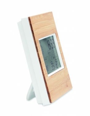 Logotrade promotional product image of: Weather station bamboo front