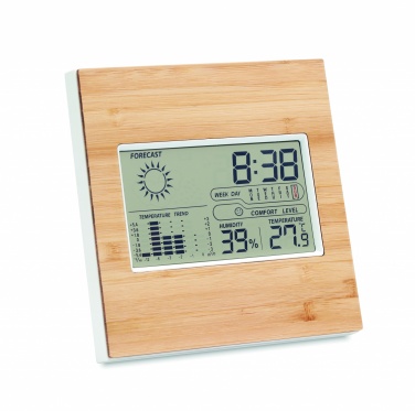 Logo trade corporate gifts image of: Weather station bamboo front TURKU