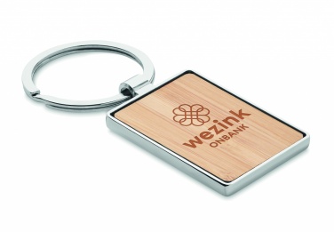 Logo trade promotional merchandise photo of: Rectangular key ring bamboo WEST