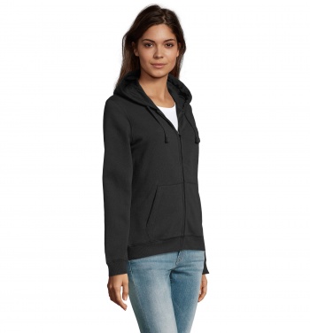 Logo trade corporate gifts image of: SPIKE WOMEN ZIP HOOD SWEAT