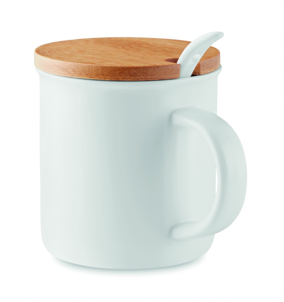 Logotrade business gift image of: Porcelain mug with spoon