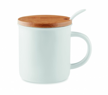 Logo trade business gift photo of: Porcelain mug with spoon