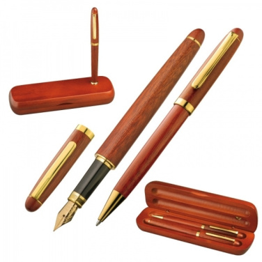 Logotrade corporate gift image of: Rosewood writing set OXFORD