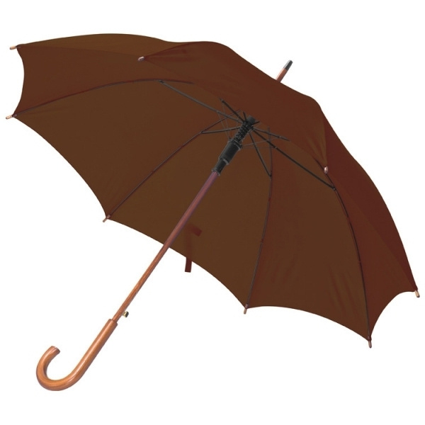 Logo trade corporate gifts picture of: Wooden automatic umbrella NANCY