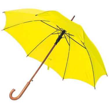 Logo trade business gift photo of: Wooden automatic umbrella NANCY