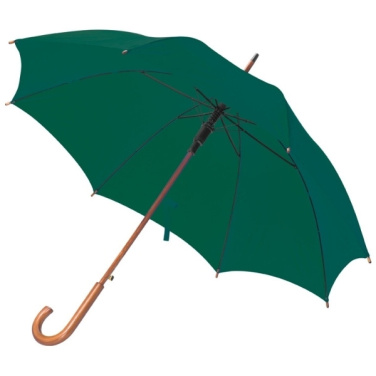 Logo trade promotional gift photo of: Wooden automatic umbrella NANCY