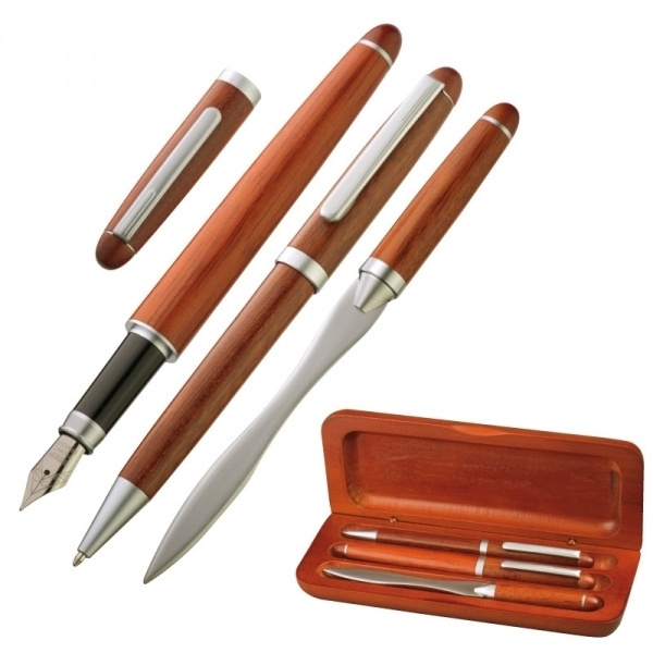 Logo trade promotional item photo of: Rosewood writing set BANGKOK