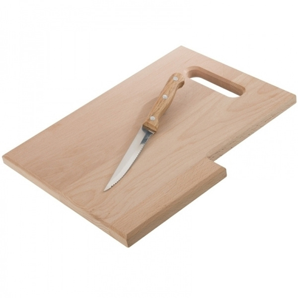 Logo trade promotional merchandise picture of: Wooden board with knife LIZZANO