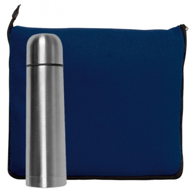 Logo trade promotional giveaways image of: Set fleece blanket and thermal flask LIVERPOOL