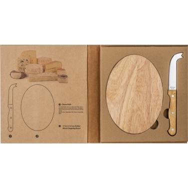 Logo trade corporate gift photo of: Cheese chopping board with knife GOUDA