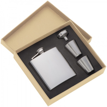 Logo trade advertising products image of: Hip flask with 2 shot glasses SANDVIKEN 170 ml