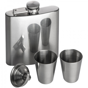 Logo trade promotional item photo of: Hip flask with 2 shot glasses SANDVIKEN 170 ml