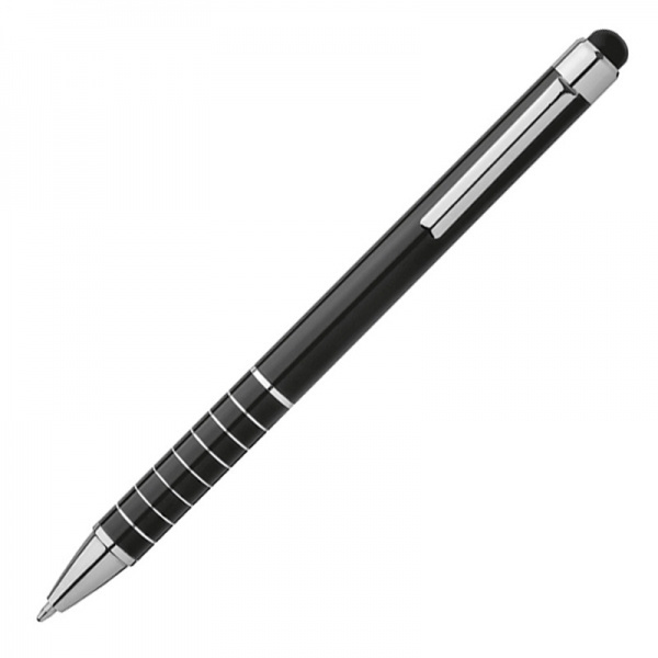 Logo trade corporate gifts image of: Metal ballpen with touch pen LUEBO