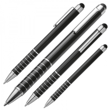 Logo trade promotional giveaways image of: Metal ballpen with touch pen LUEBO