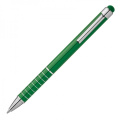 Metal ballpen with touch pen LUEBO, green