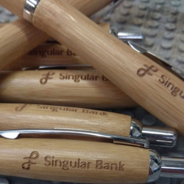 Logo trade promotional giveaways image of: Wooden ballpen BRENTWOOD