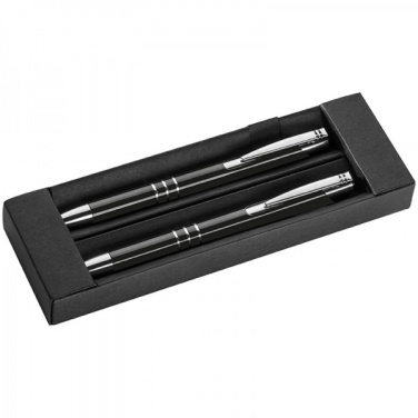 Logo trade corporate gifts image of: Metal writing set CLAREMONT