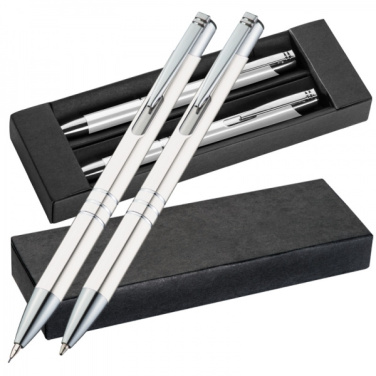 Logo trade promotional item photo of: Metal writing set CLAREMONT