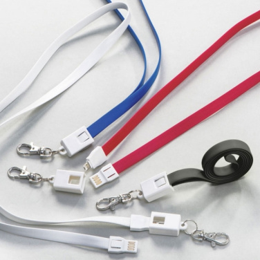 Logo trade advertising product photo of: Lanyard with usb cable LE PORT