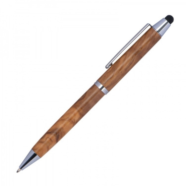 Logo trade promotional merchandise image of: Wooden ballpen with touch function ERFURT