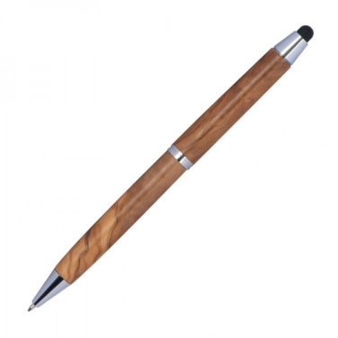 Logo trade promotional items image of: Wooden ballpen with touch function ERFURT