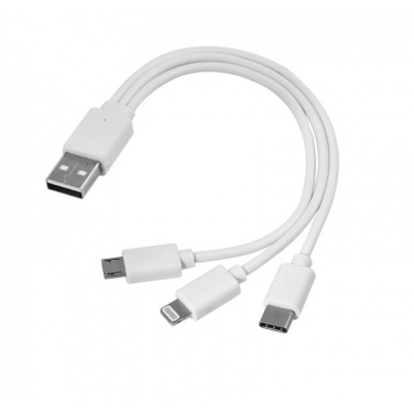 Logo trade advertising products image of: 3 in 1 USB cable type c + micro USB + lightning