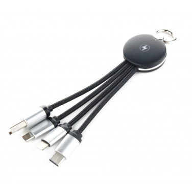 Logotrade promotional products photo of: 3in1 cable with enlighted logo for engraving, RXD-368