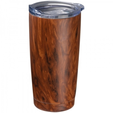 Logotrade corporate gifts photo of: Stainless steel mug with wooden look COSTA RICA 550 ml