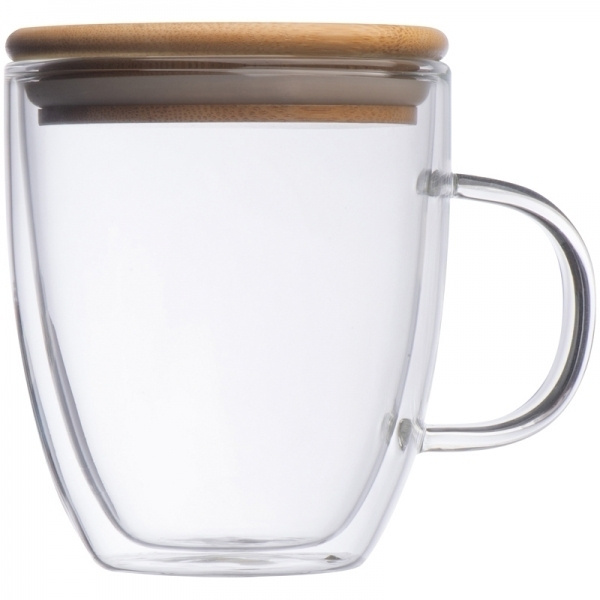 Logo trade corporate gifts image of: Double-walled glass cup GERTHE 350 ml