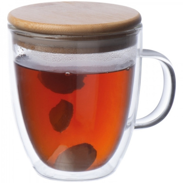 Logo trade promotional merchandise picture of: Double-walled glass cup GERTHE 350 ml