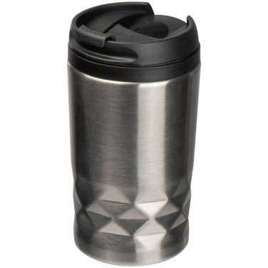 Logo trade promotional gift photo of: Stainless steel mug with lid ROMA 250 ml