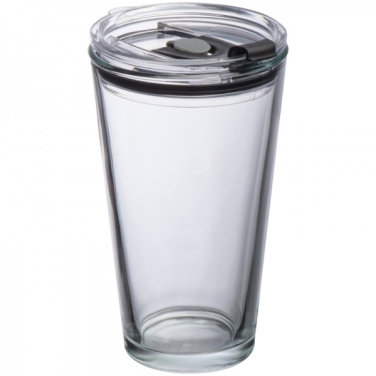 Logotrade promotional merchandise photo of: Glass mug with lid WATTENSCHEID 400 ml