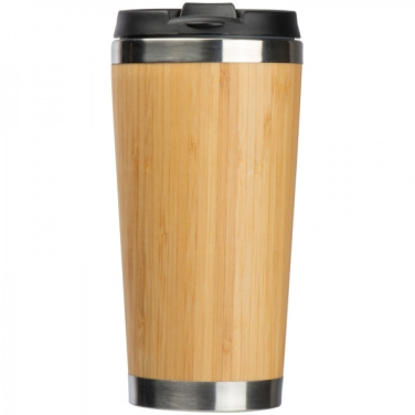 Logotrade promotional item picture of: Stainless steel mug BAMBOOGARDEN 400 ml